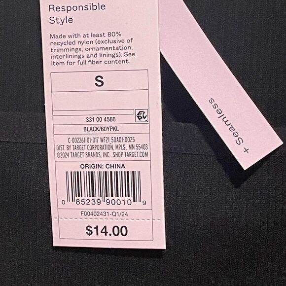 Wild Fable Black Cropped Ribbed Top - Picture 4 of 4